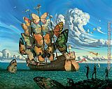 Vladimir Kush - departure of the winged ship painting